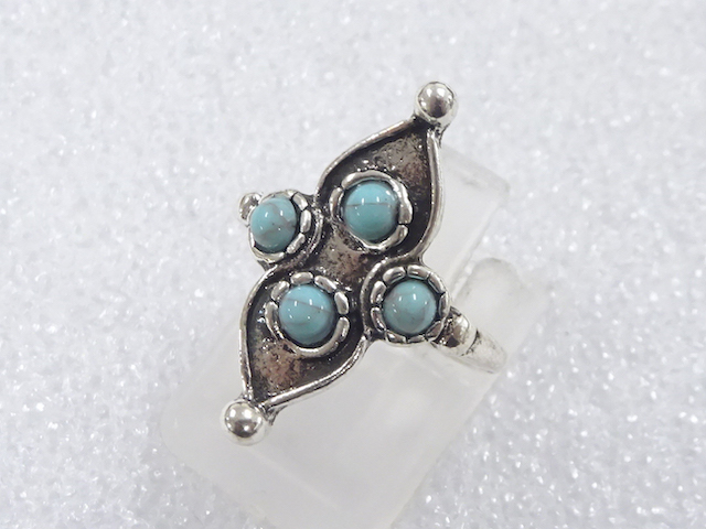 JAPANESE KIMONO / ANTIQUE COLORED STONE RING (SIZE 6)